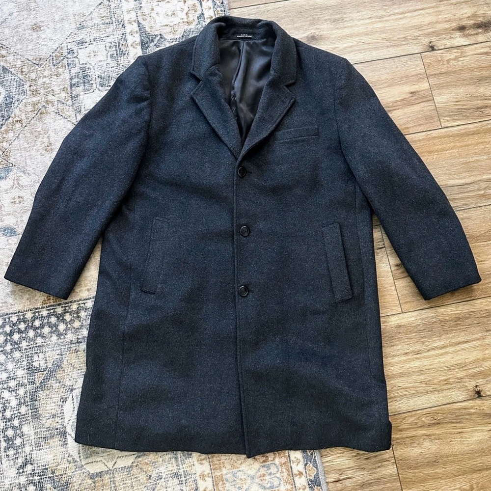 Men’s Charcoal Gray London Fog Signature Wool Blend Heavy Jacket Size 50R XXL